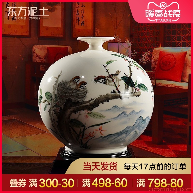 Oriental soil dehua white porcelain ceramics hand - made vases furnishing articles of Chinese style living room a study rich ancient frame ornaments