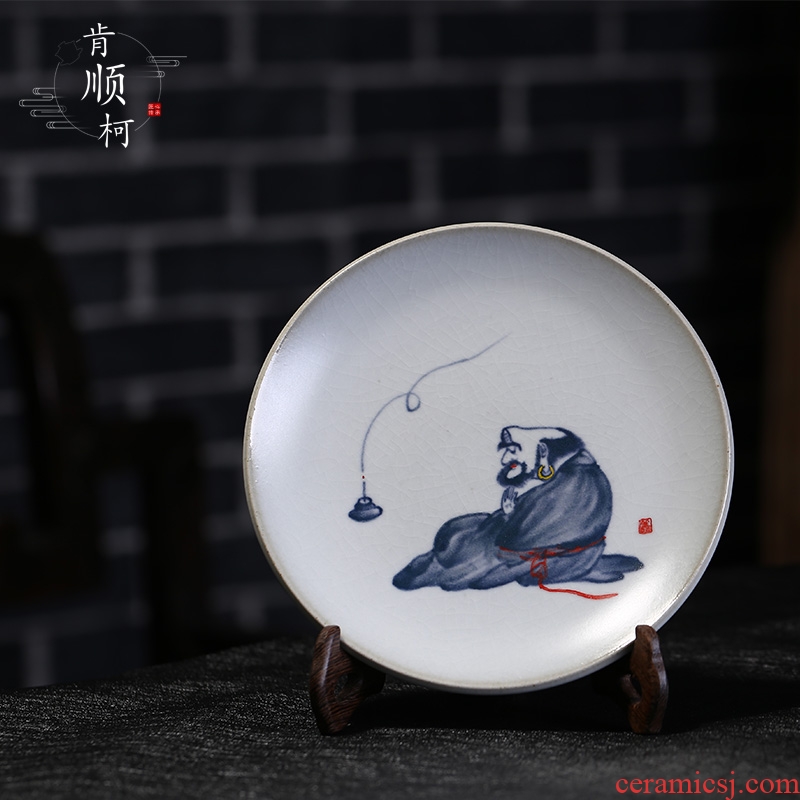 Jingdezhen manual hand - drawn characters ceramic pot bearing household water storage tray tea tea kungfu tea accessories tea tray