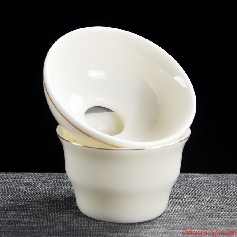 Dehua white porcelain) tea tea - leaf filter kung fu tea tea tea tea accessories filter is good