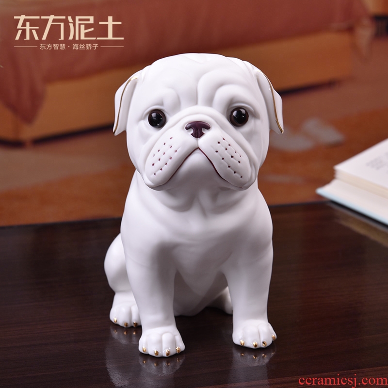 Oriental clay ceramic starling dog dog desktop decoration gifts furnishing articles furnishing articles creative home sitting room study