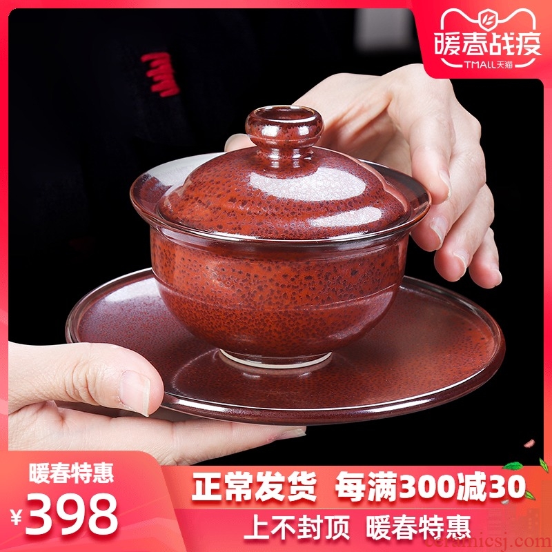 The Master artisan fairy Chen Weichun built lamp that only three tureen variable checking ceramic cups kung fu tea tea bowl