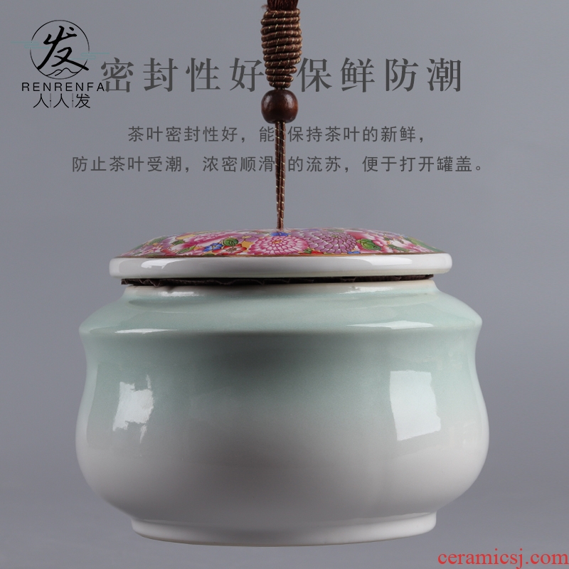 The tea pot ceramic seal storage POTS store receives small tea box of large household tea bucket of custom
