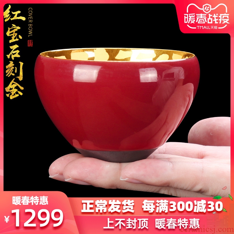 Artisan fairy 24 k gold cup built one masters cup ceramic household manual kung fu tea sample tea cup single cup size