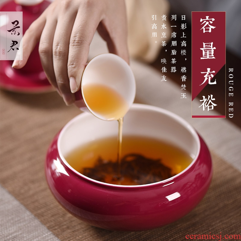Rouge beauty JingJun jingdezhen ceramics glaze all hand water jar tea table accessories