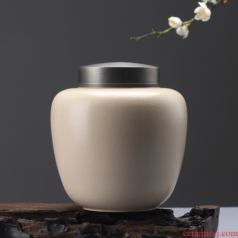 TaoMing x combine like jingdezhen manual large seal caddy fixings ceramic white clay household warehouse pu 'er tea POTS