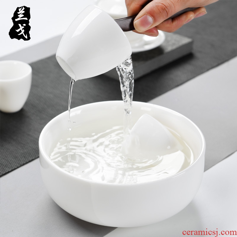 Having dehua white porcelain tea wash your large jade porcelain ceramic kung fu tea cup water concentration writing brush washer from spare parts for the tea taking