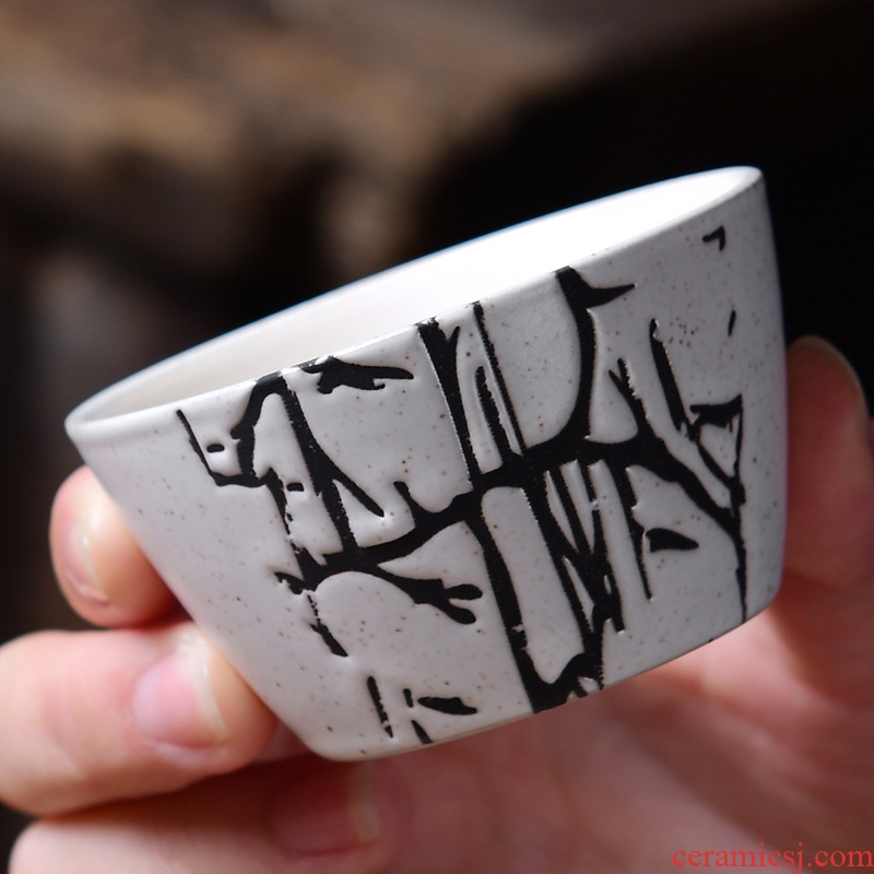 A good laugh, ceramic creative silk road kung fu tea cups domestic Japanese master sample tea cup cup cup