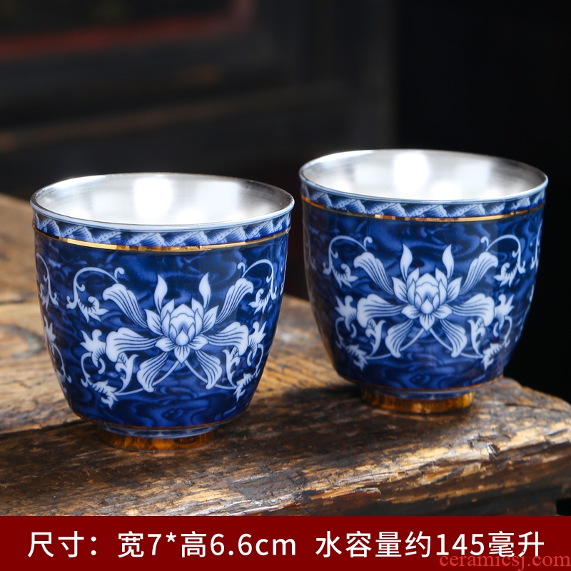 Colored enamel porcelain teacup household kung fu tea set sample tea cup manual single CPU master cup white jade porcelain tea bowl