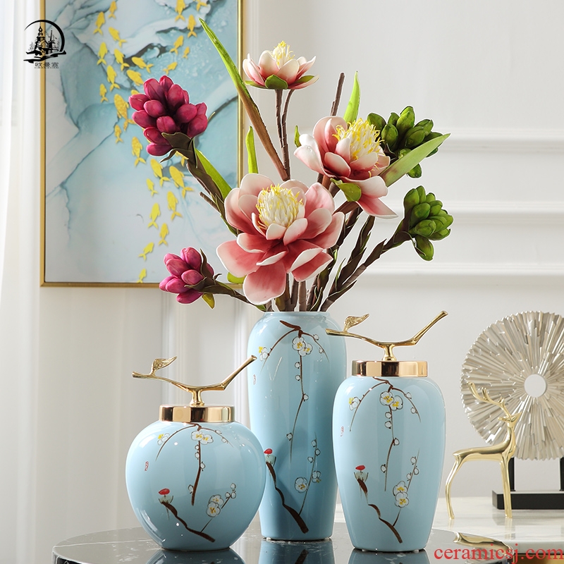 Jingdezhen ceramic hand - made name plum flower vase TV ark, place of the sitting room porch table dry flower arranging flowers adornment flowers