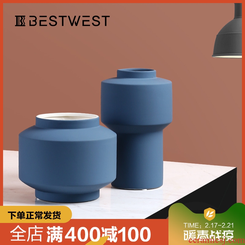 BEST WEST morandi color ceramic vase sample room contracted and I soft adornment creative furnishing articles