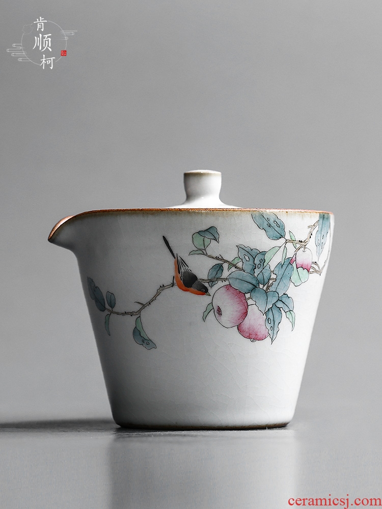 Hand grasp pot of tea tea ware jingdezhen ceramic teapot Hand - made your up apple bird tea tea to crack a cup