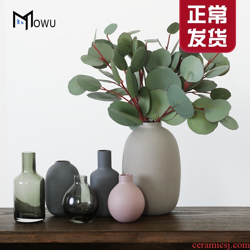 The house, The Nordic morandi color matte enrolled porcelain glass vase furnishing articles household act The role ofing is tasted flower arranging flowers sitting room decoration