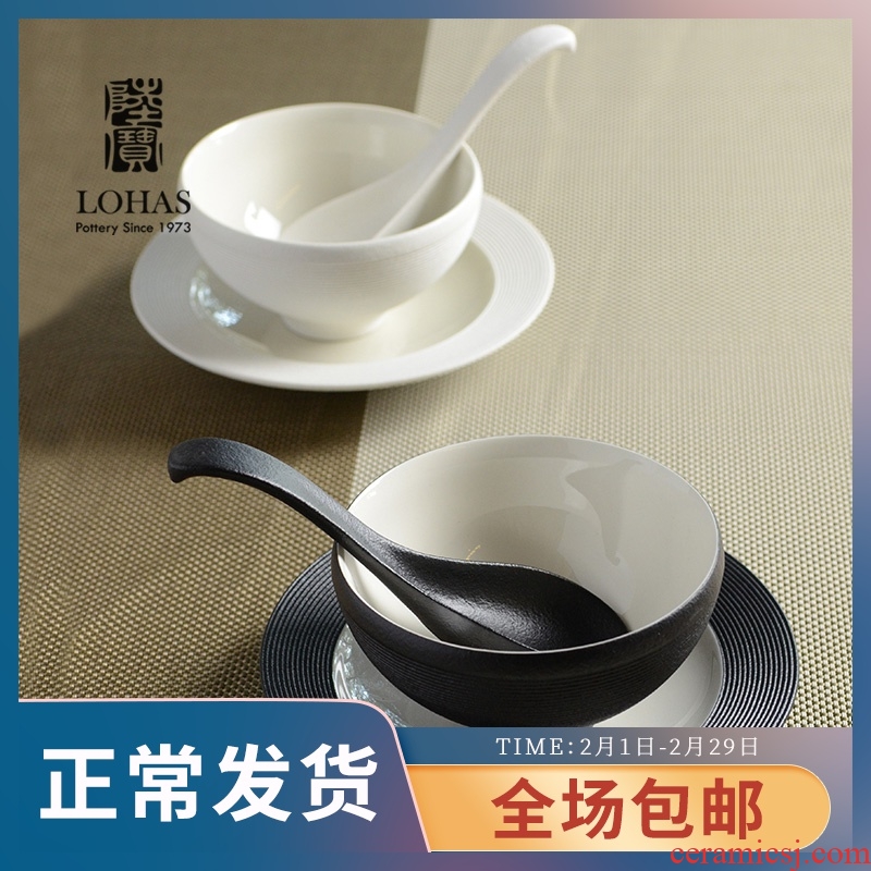 Lupao ceramic bowl Japanese household tableware bowl meal salad bowl of soup bowl dish plate zen wind pattern design