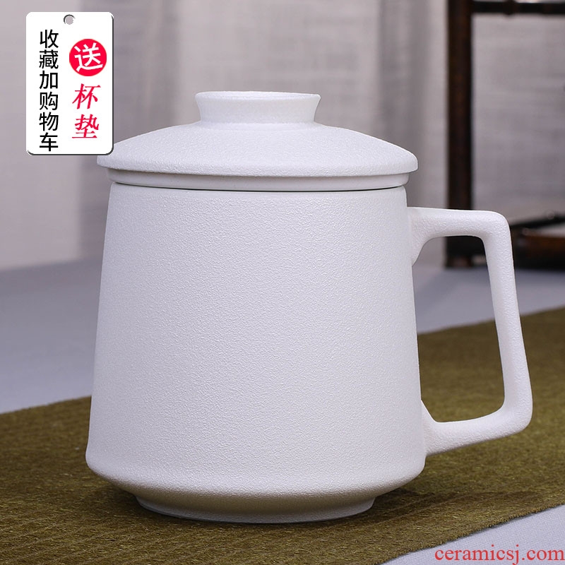 Large capacity mugs of jingdezhen ceramic cups with cover filter glass office household glass tea cup