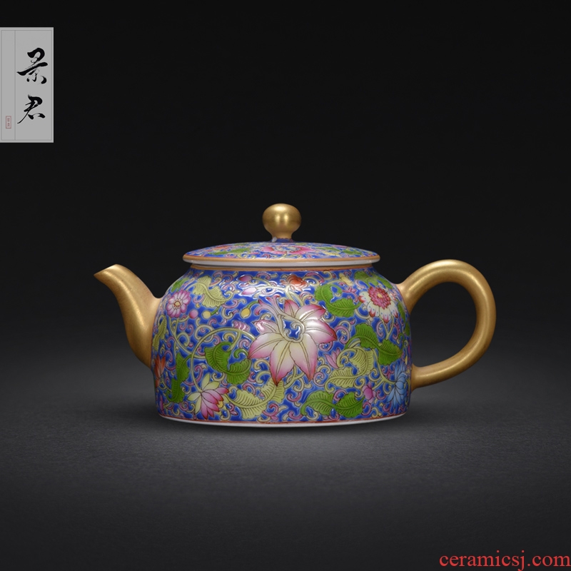 JingJun jingdezhen hand - made ceramic teapot kung fu tea set single pot of tea set to filter the teapot