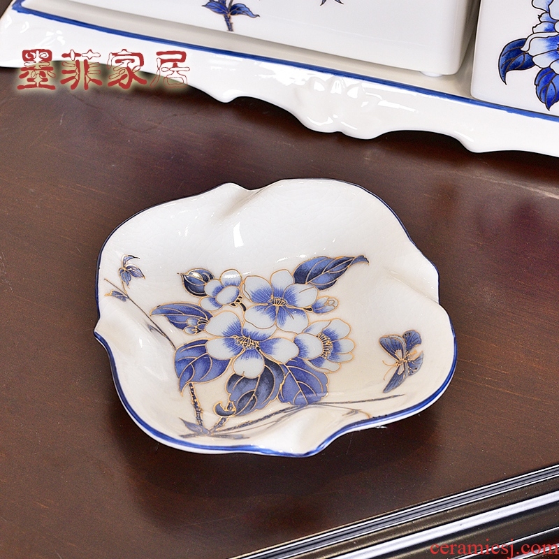 New Chinese style creative furnishing articles American ceramic ashtray office sitting room bedroom ashtray home decoration decoration