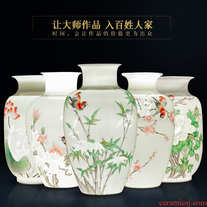 Jingdezhen ceramics, vases, flower arranging famous hand - made the sitting room of Chinese style household decorations rich ancient frame crafts
