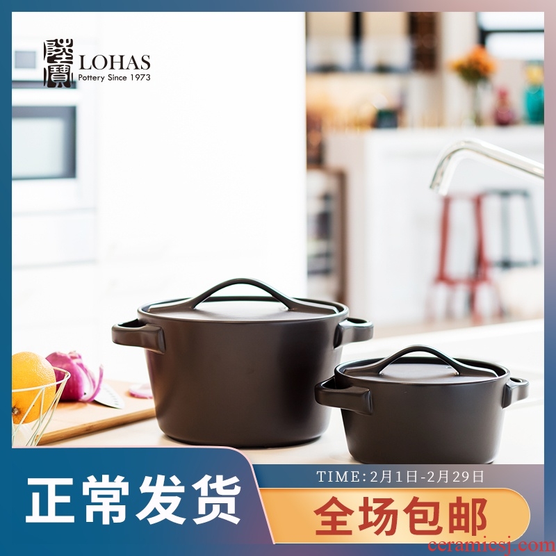 Taiwan lupao counters the wind second generation ceramic sand pot stewed soup pot earthenware high - temperature healthy cooking porridge