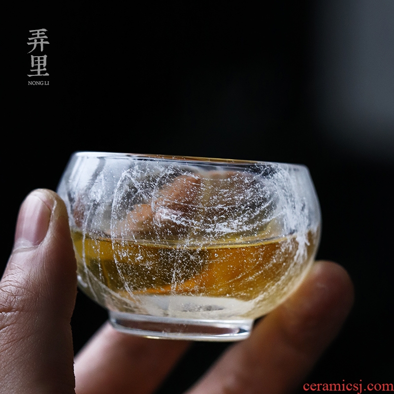 Snowflakes ice glass crystal cup masters cup sample tea cup jade porcelain cups large single glass kung fu tea set