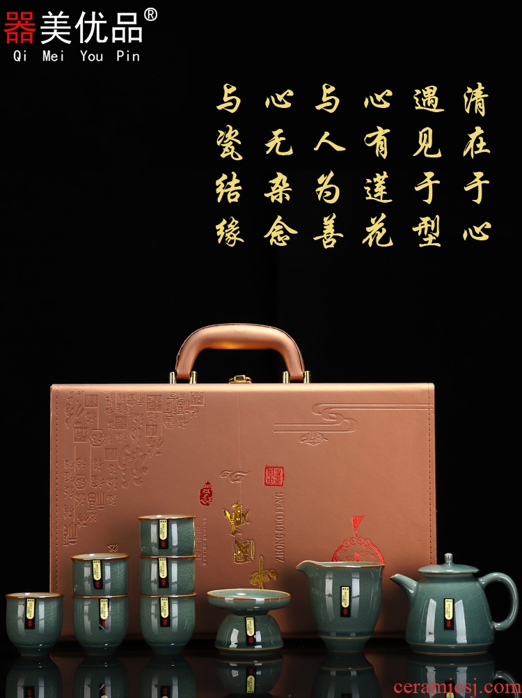 Beauty apparatus is superior to kung fu tea set clear see up cup lid to use home office of a complete set of ceramic gifts