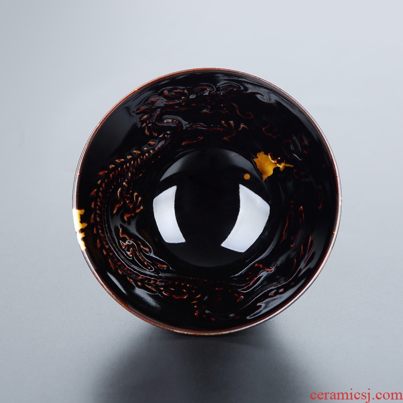 Hongying hawksbill jingdezhen ceramics glaze hand - cut built lamp that kung fu tea cup men 's and women' s large master cup sample tea cup