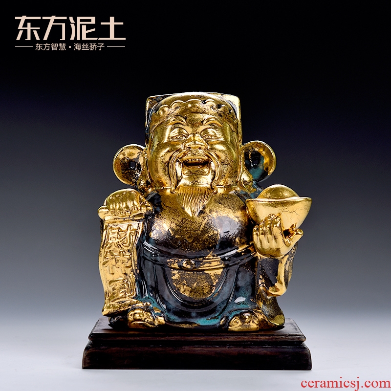 Oriental wealth clay ceramic furnishing articles feng shui plutus company wealth, Buddha office opening gifts