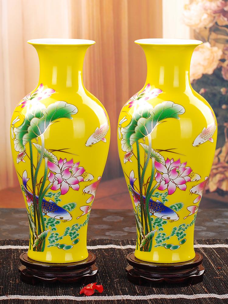 Jingdezhen ceramic vase furnishing articles sitting room flower arranging dried flower vase household of Chinese style to decorate the sitting room be born small place