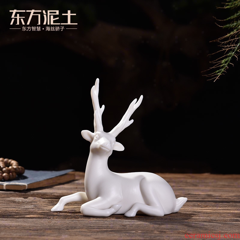 Oriental clay ceramic its art furnishing articles/a car interior & other; Deer & throughout; Peace D50-201