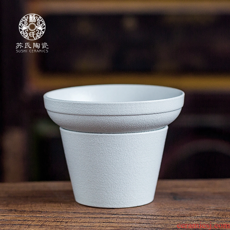 Su Japanese crude TaoMiao silver) ceramic filter about tea net kung fu tea accessories