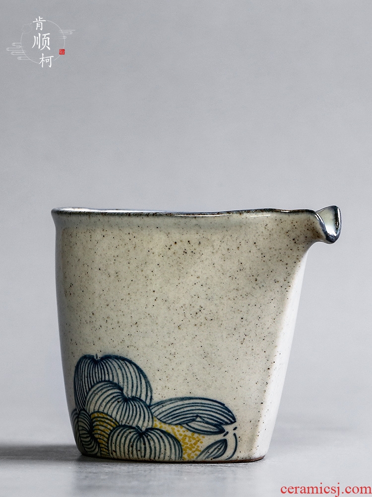 Jingdezhen blue and white glaze hand - made color points of tea ware ceramic tea set accessories checking coarse pottery heat - resistant fair keller