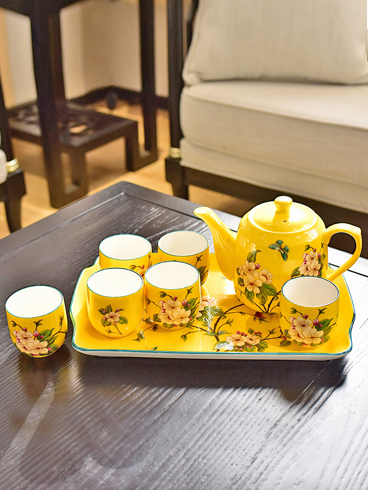 American ceramic tea set new Chinese teapot tea cool coffee kettle tray was sitting room tea table furnishing articles