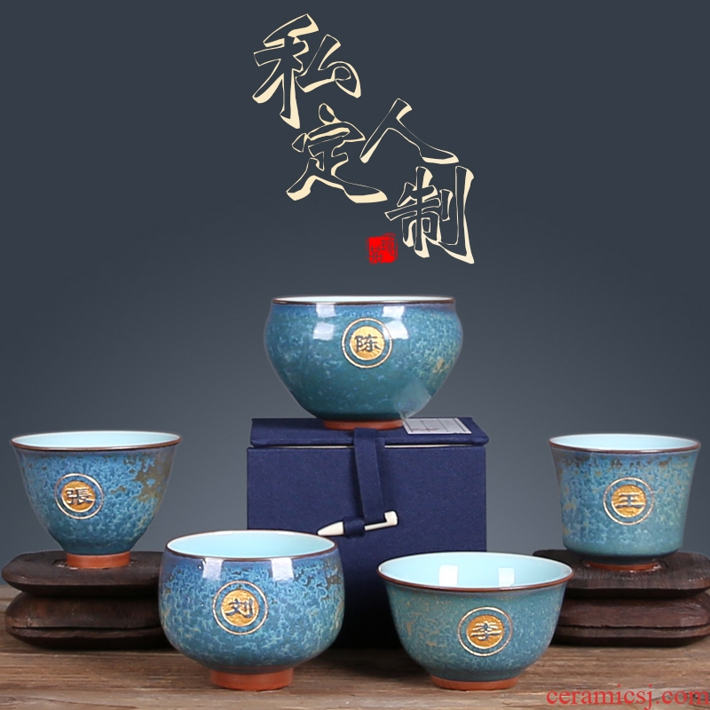 China Qian ceramics kung fu tea cup single cup custom sample tea cup master cup hat to build small bowl of tea set