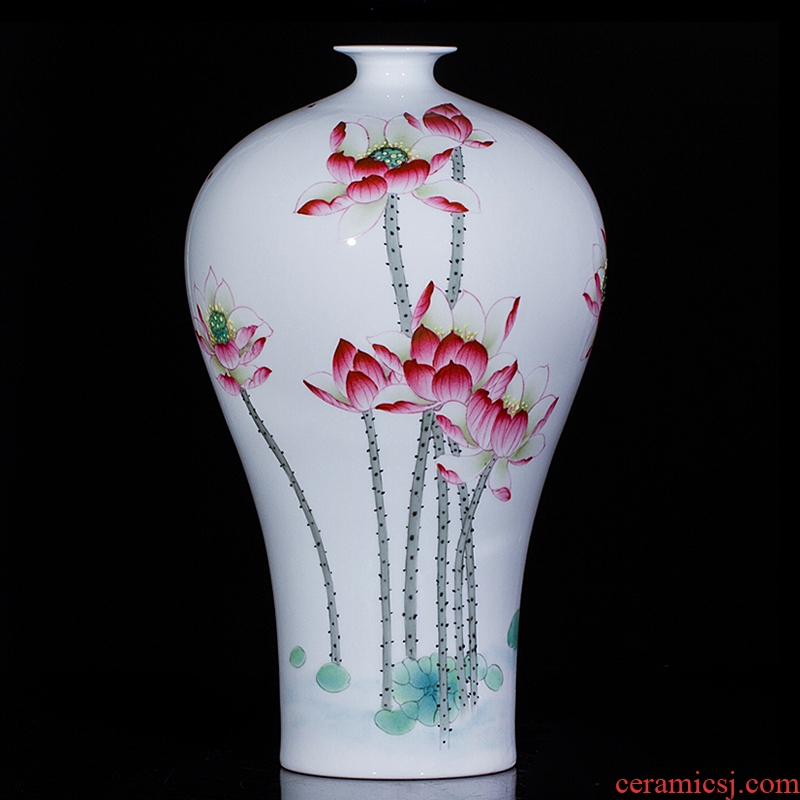 Jingdezhen porcelain hand - made ceramic vase furnishing articles for flower arranging lotus years living room TV cabinet decoration decoration