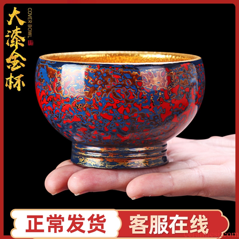 Natural Chinese lacquer craft ceramic cups kung fu tea set to restore ancient ways contracted famous masters cup sample tea cup single cup size