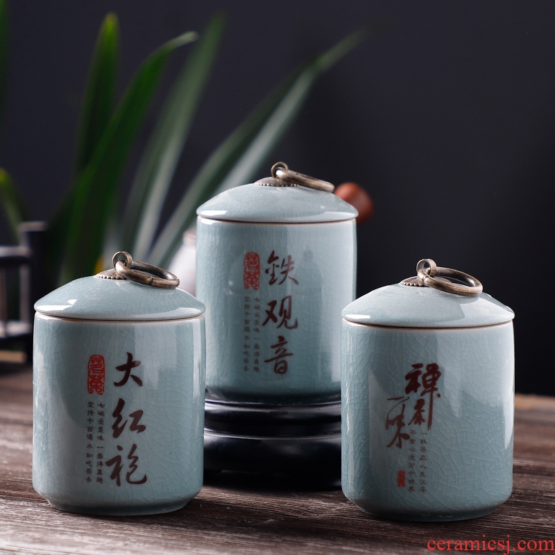 Household caddy fixings suit small storage tank pu - erh tea storage POTS brother ceramic up with sealed as cans travel small tea warehouse