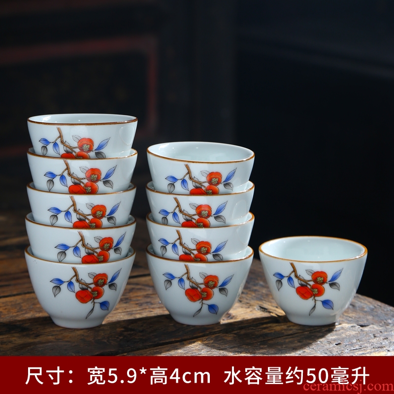 Blue and white porcelain hat to antique Japanese tea cups light glass ceramic large kung fu master cup tea cups