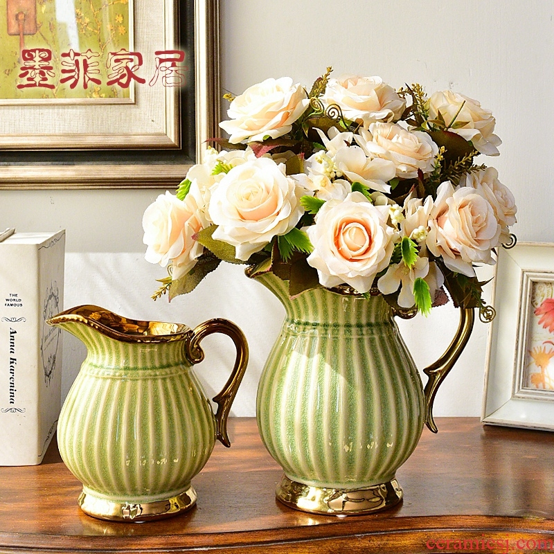 American light European - style key-2 luxury ceramic vases, I and contracted sitting room tea table table flower art flower arranging, adornment is placed