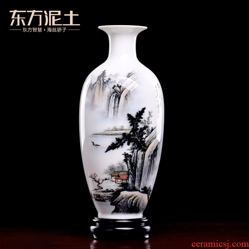 Oriental soil hand - made ceramics vase furnishing articles of new Chinese style living room TV cabinet/Chinese bottle ornament
