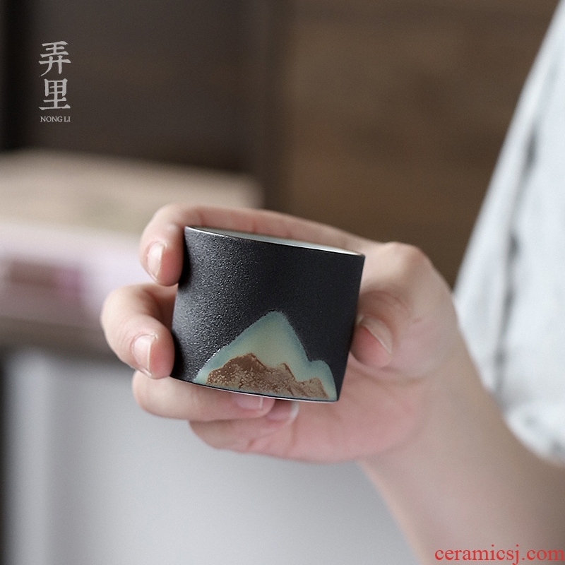 The Get | in Japanese coarse pottery teacup masters cup single glass ceramic sample tea cup creative manual kung fu small bowl of restoring ancient ways
