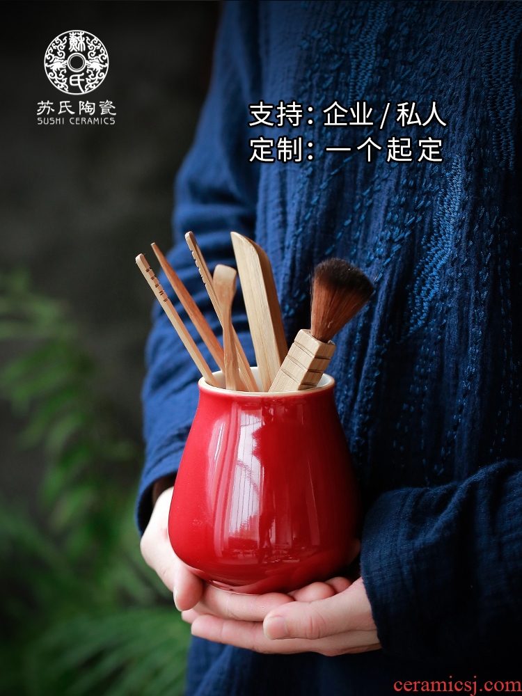 Su household ceramic tea six gentleman 's suit kung fu tea accessories ChaGa teaspoons creative furnishing articles