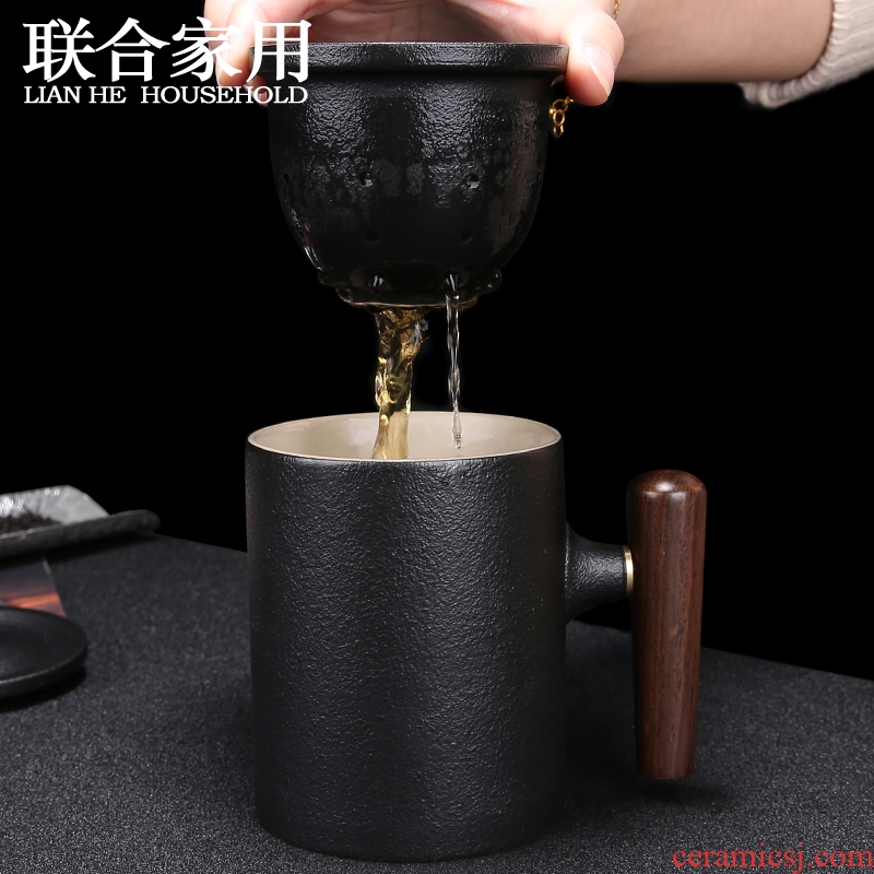 Simple household ceramic cups office tea cup personal cup mark cup with cover filter cup men 's and women' s cup