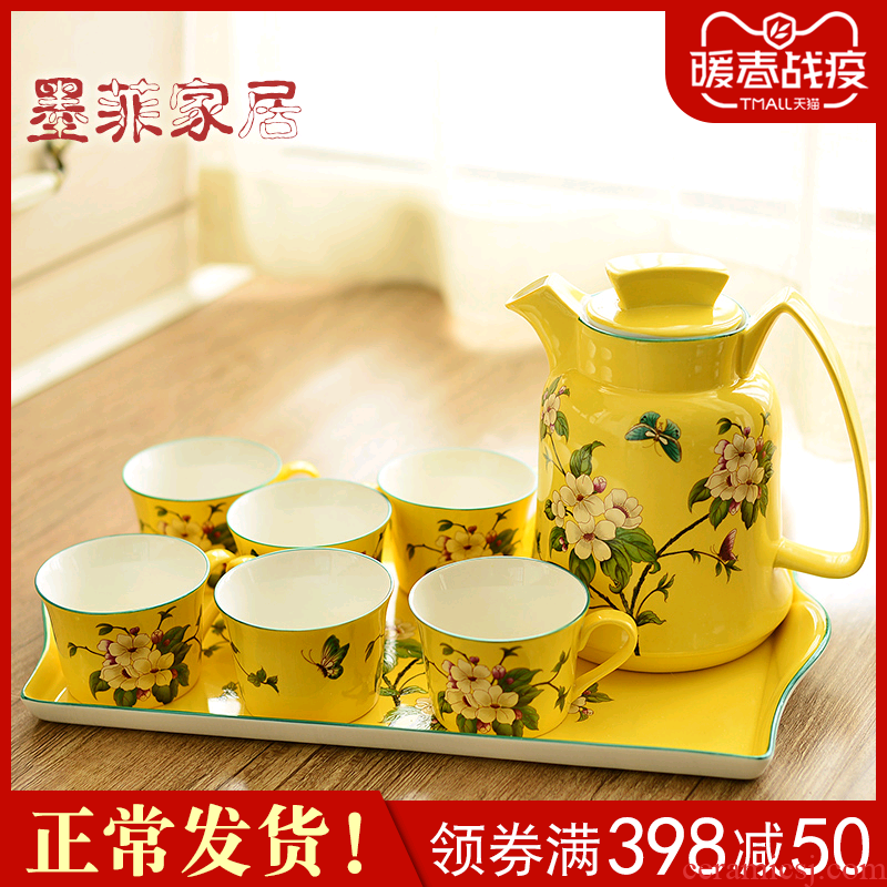 American ceramic tea set new Chinese style restaurant sitting room cool afternoon tea coffee kettle teapot tea table furnishing articles