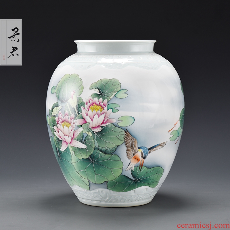 JingJun jingdezhen hand - made ceramic vases, flower arranging furnishing articles, the sitting room porch decoration of the new Chinese style