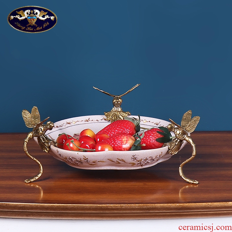 European household soft outfit fruit bowl sitting room ceramic furnishing articles American dry fruit bowl tea table example room decoration decoration