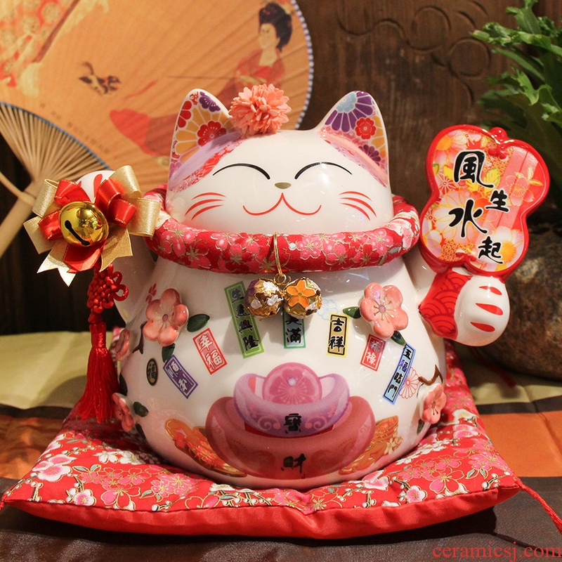 Creative plutus cat feng shui furnishing articles prosperous wealth ceramics handicraft shops opening gifts office sitting room adornment