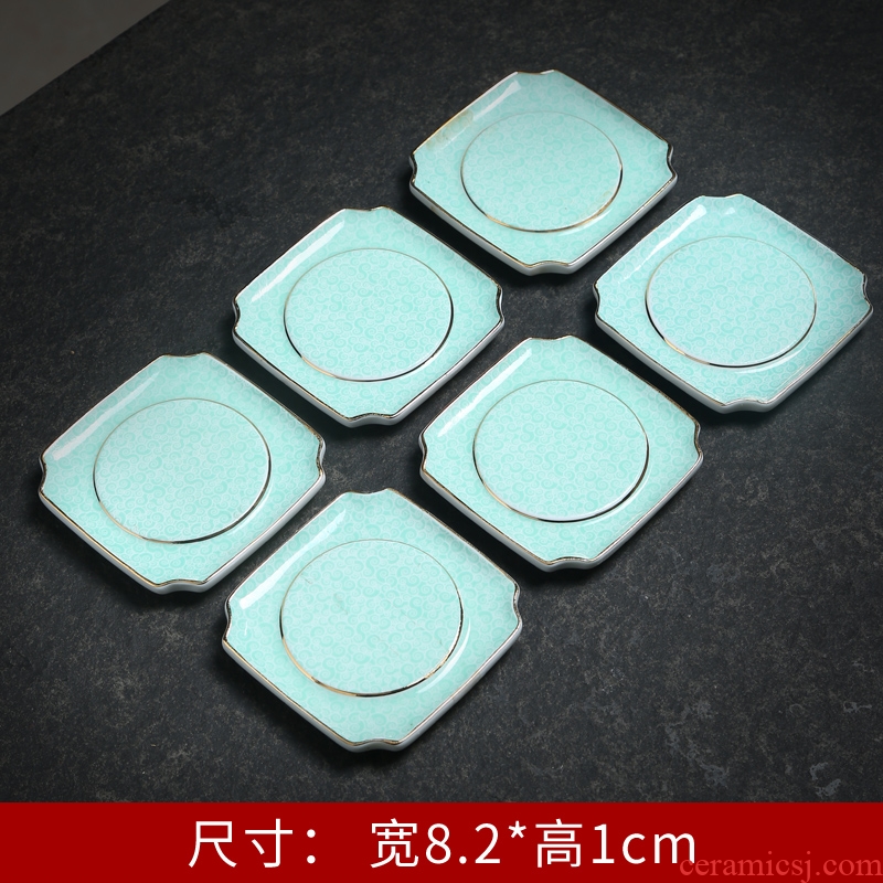 Blue and white Japanese ceramic cup mat mat household kung fu tea set tea mat with disc dip the dish flavor dishes