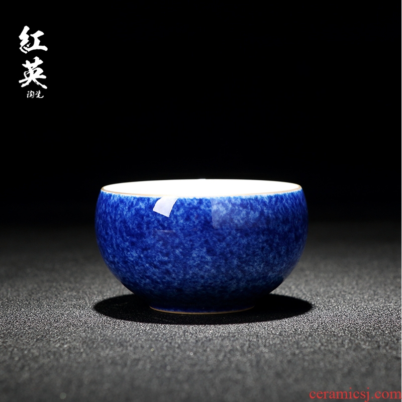 Red the jingdezhen ceramics with blue paint master kung fu tea cups ceramic checking sample tea cup cup single CPU