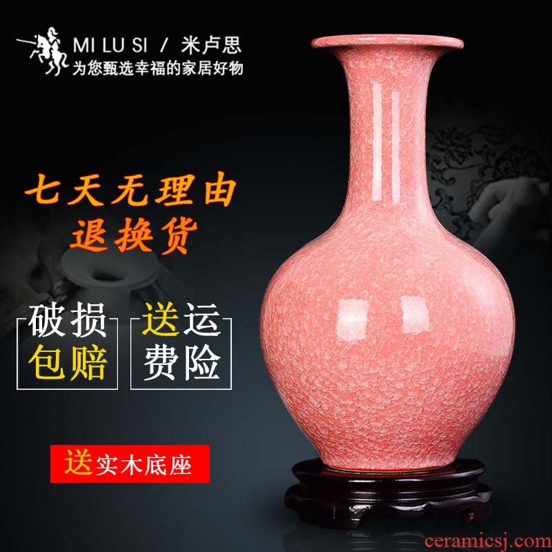 Jingdezhen ceramic vase borneol archaize crack glaze vase modern household to decorate the living room TV ark, furnishing articles