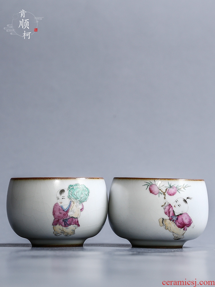 Jingdezhen hand - made master cup tong qu, your porcelain teacup kunfu tea light single cup your up ceramic tea set tea cups