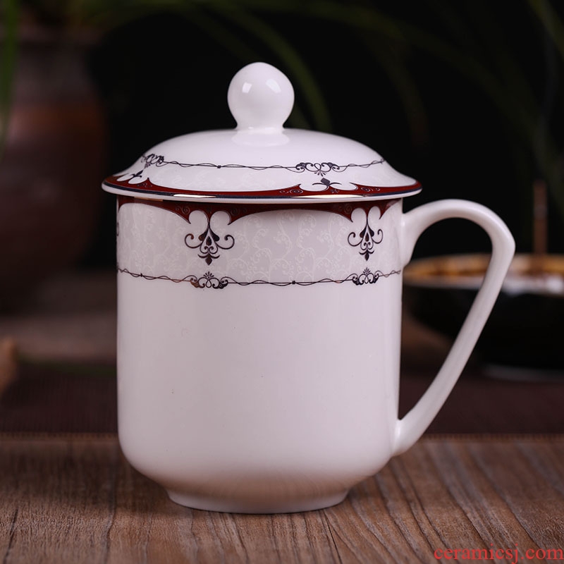 Jade butterfly jingdezhen ceramic cups with cover large pitcher ipads porcelain cup of domestic tea cup custom office meeting